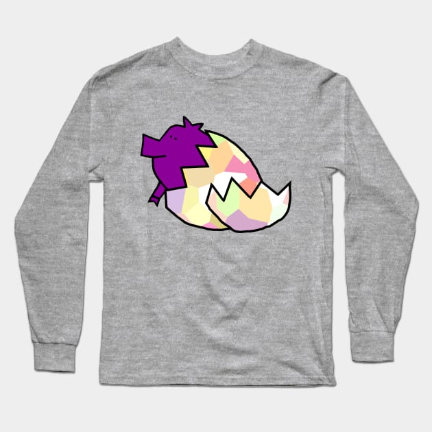 Cute Pig Hatching from Easter Egg Long Sleeve T-Shirt by ellenhenryart